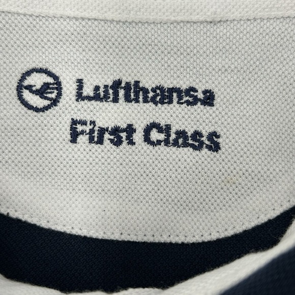 Lufthansa Van Laack First Class‎ Men's Polo Shirt Navy Blue XL / XXL Long Sleeve - Picture 5 of 10